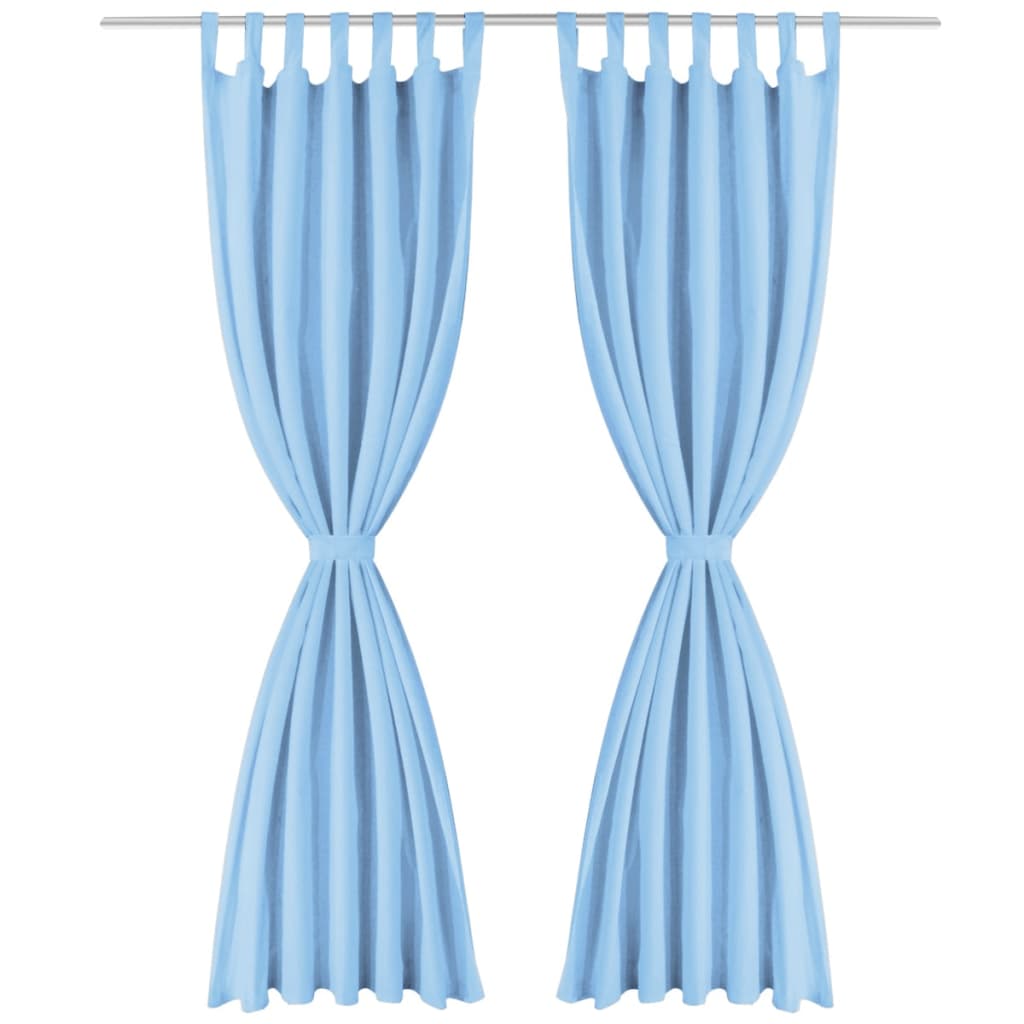 Vorhänge Mikro-Satin 2 Stk. mit Schlaufen 140 x 245 cm Türkis