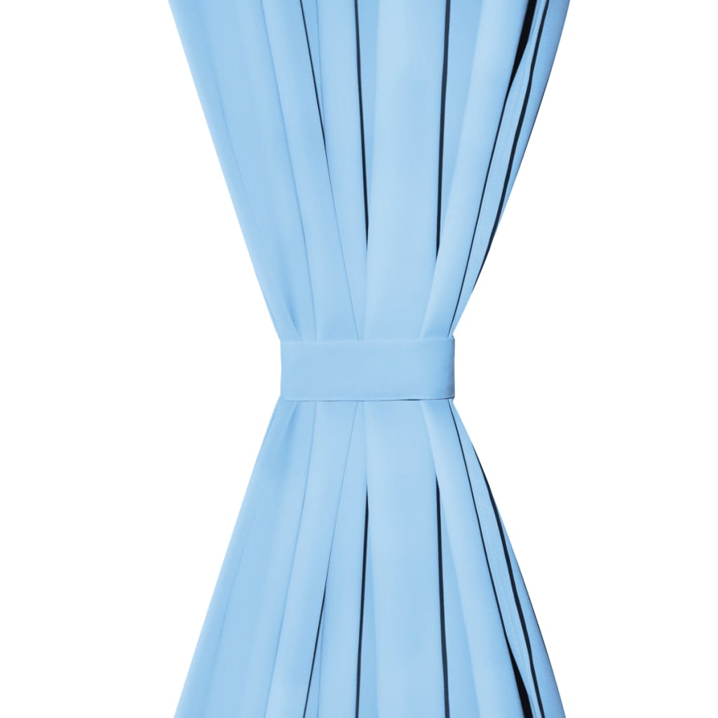Vorhänge Mikro-Satin 2 Stk. mit Schlaufen 140 x 245 cm Türkis