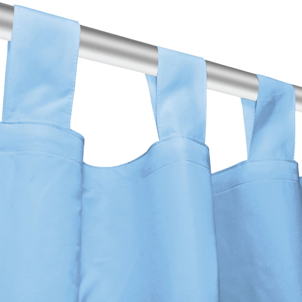 Vorhänge Mikro-Satin 2 Stk. mit Schlaufen 140 x 245 cm Türkis