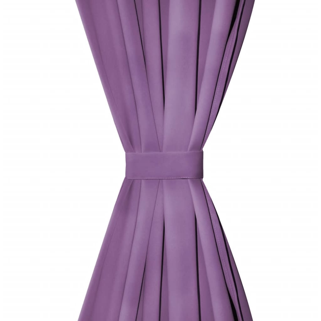 Vorhänge Mikro-Satin 2 Stk. mit Schlaufen 140×245 cm Lila