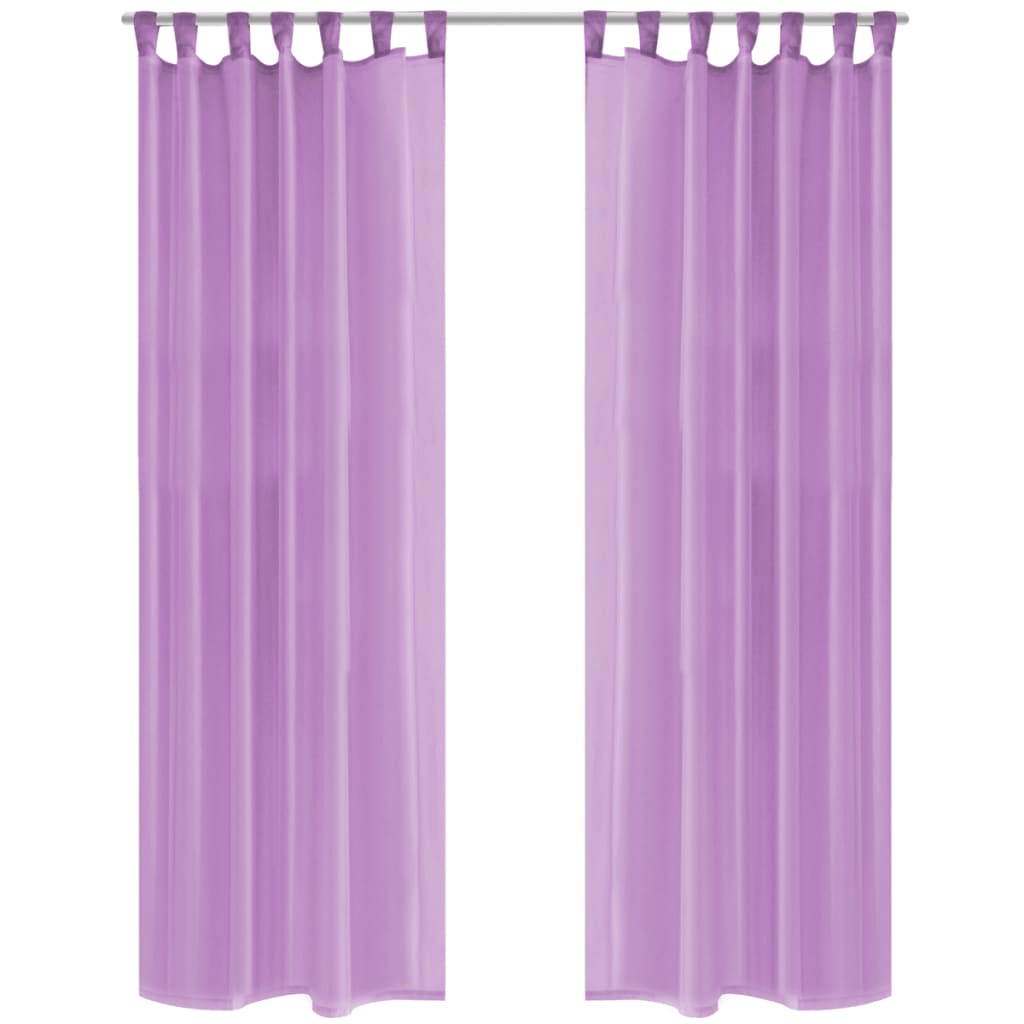 Vorhänge aus Voile 2 Stk. mit Schlaufen 140 x 225 cm Lila