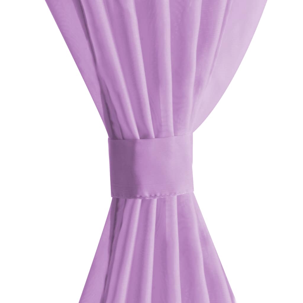 Vorhänge aus Voile 2 Stk. mit Schlaufen 140 x 225 cm Lila
