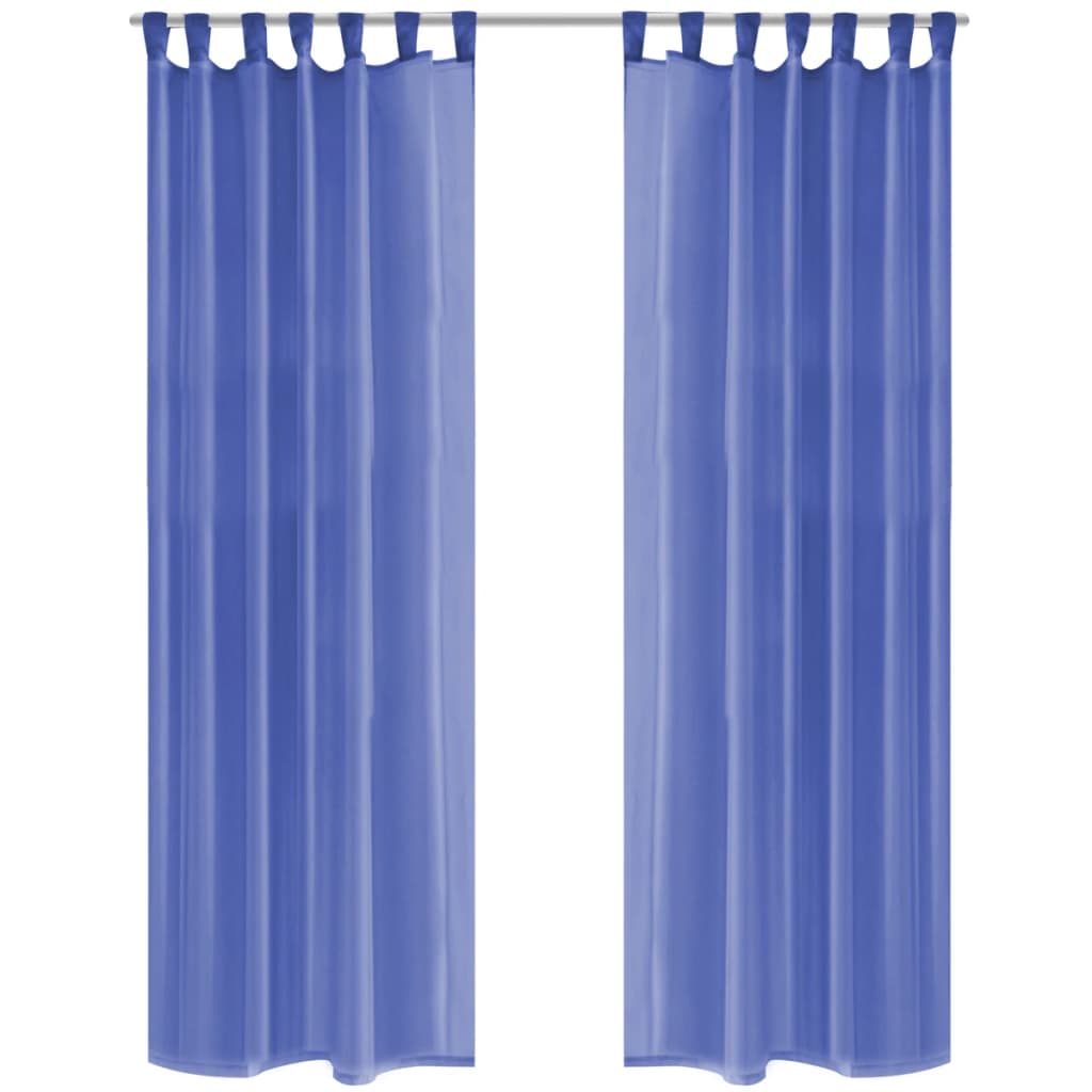 Voile-Gardinen 2 Stk. 140 x 245 cm Königsblau