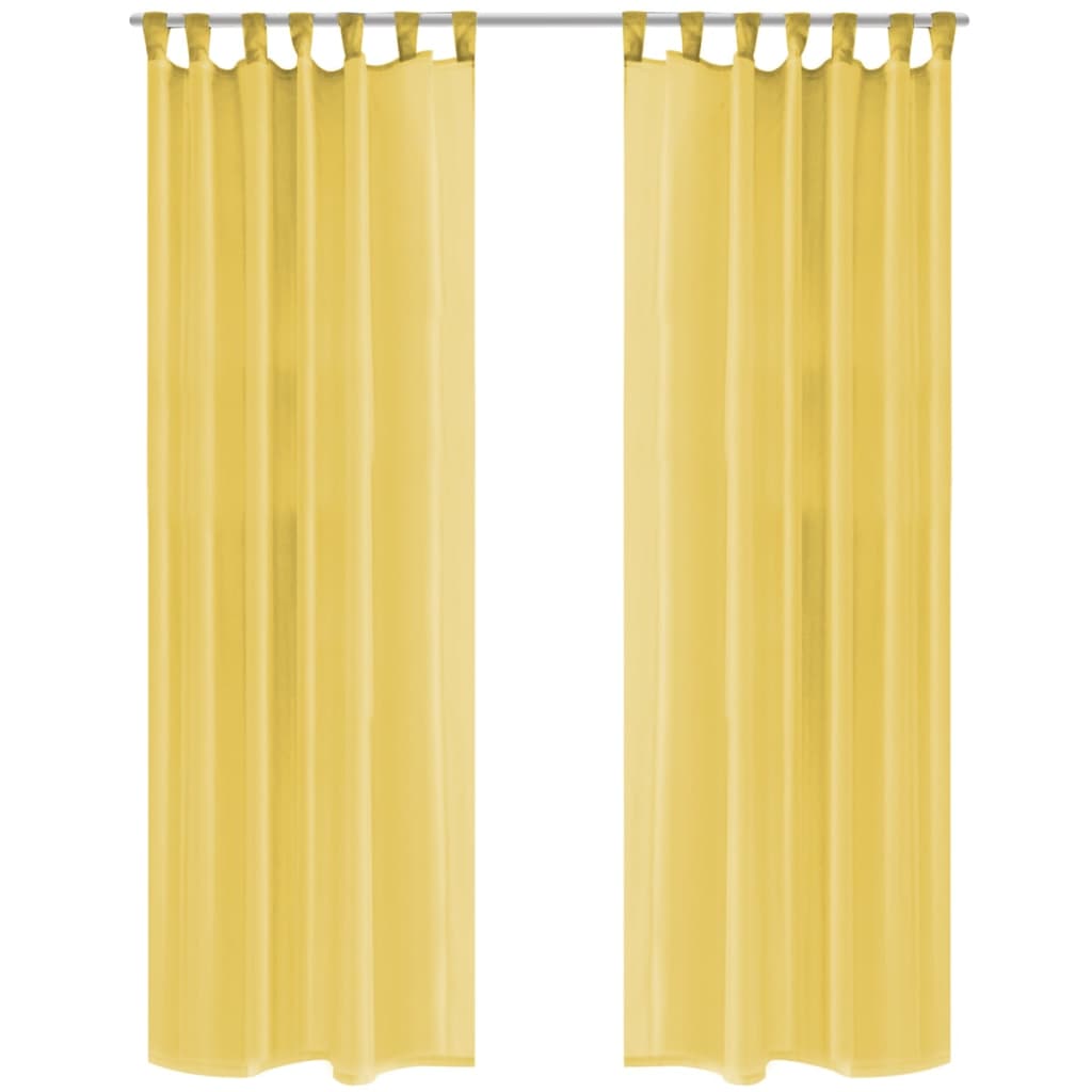 Voile-Gardinen 2 Stk. 140 x 245 cm Gelb
