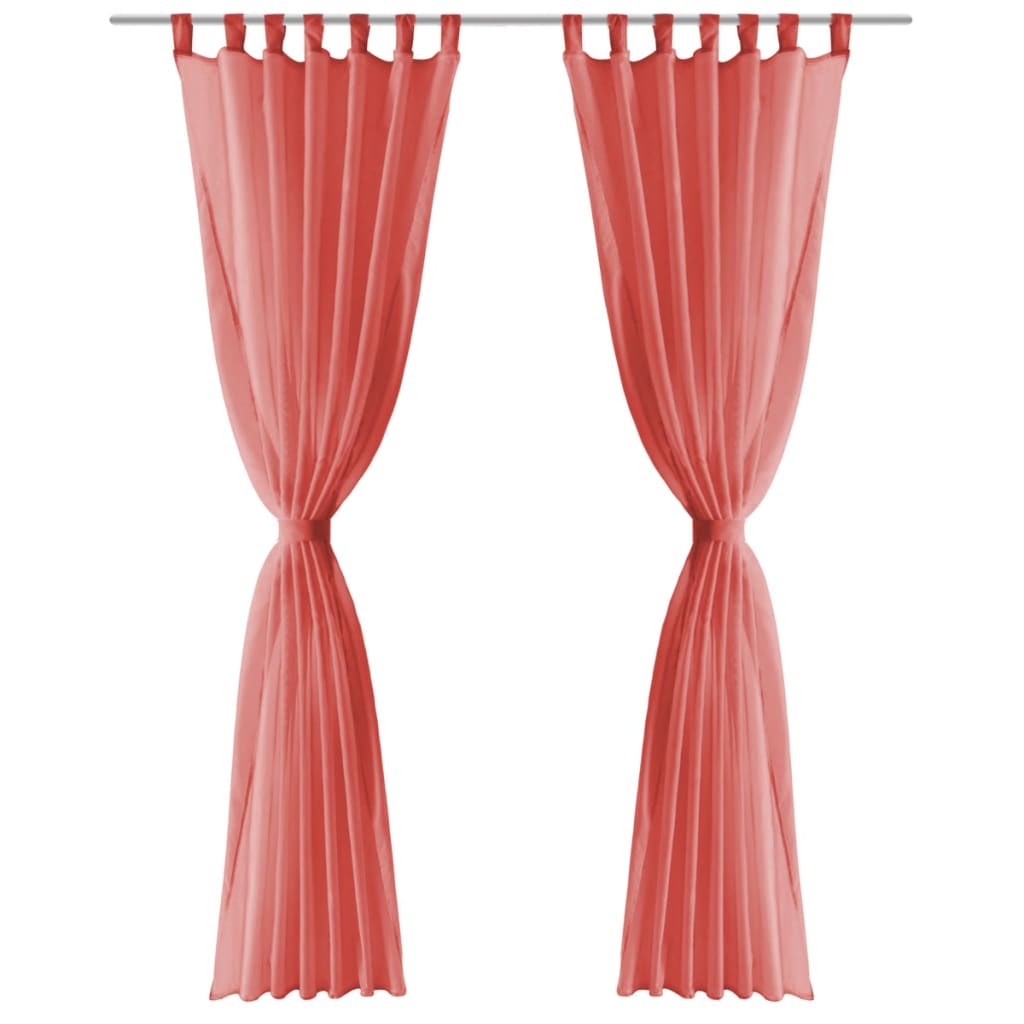 Voile-Gardinen 2 Stk. 140 x 225 cm Rot
