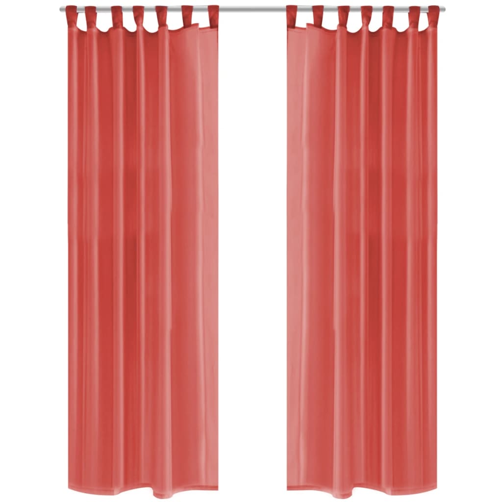 Voile-Gardinen 2 Stk. 140 x 245 cm Rot