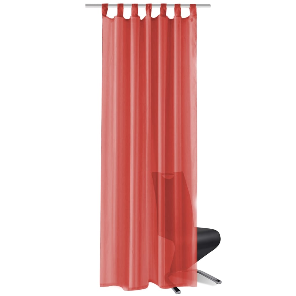 Voile-Gardinen 2 Stk. 140 x 245 cm Rot