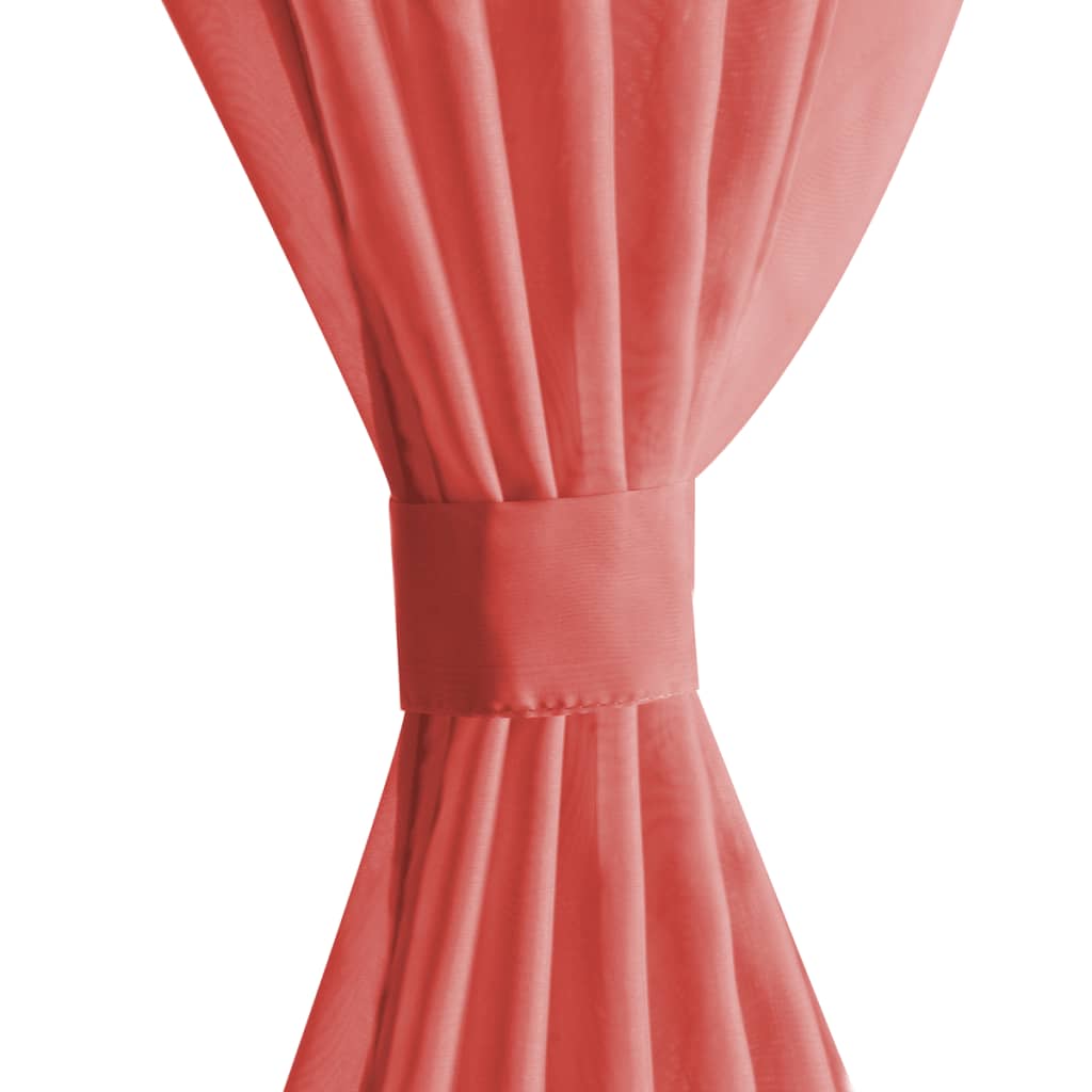 Voile-Gardinen 2 Stk. 140 x 245 cm Rot