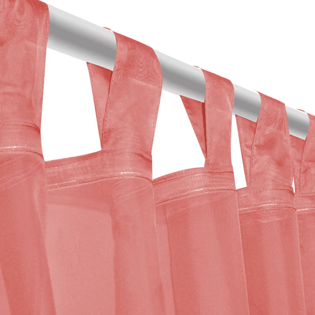 Voile-Gardinen 2 Stk. 140 x 245 cm Rot
