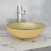 Thumbnail for Waschbecken Hartglas 42 cm Gold