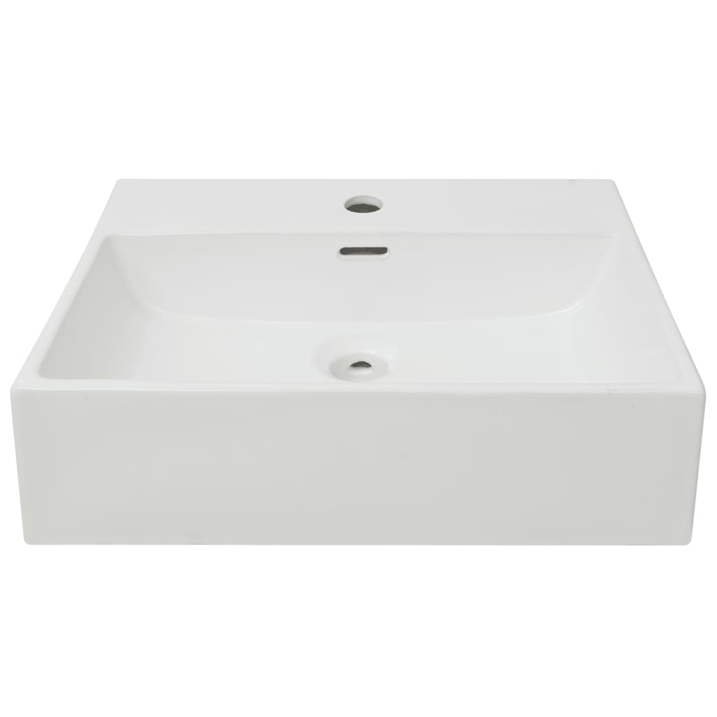 Waschbecken mit Hahnloch Keramik Weiß 51,5x38,5x15 cm