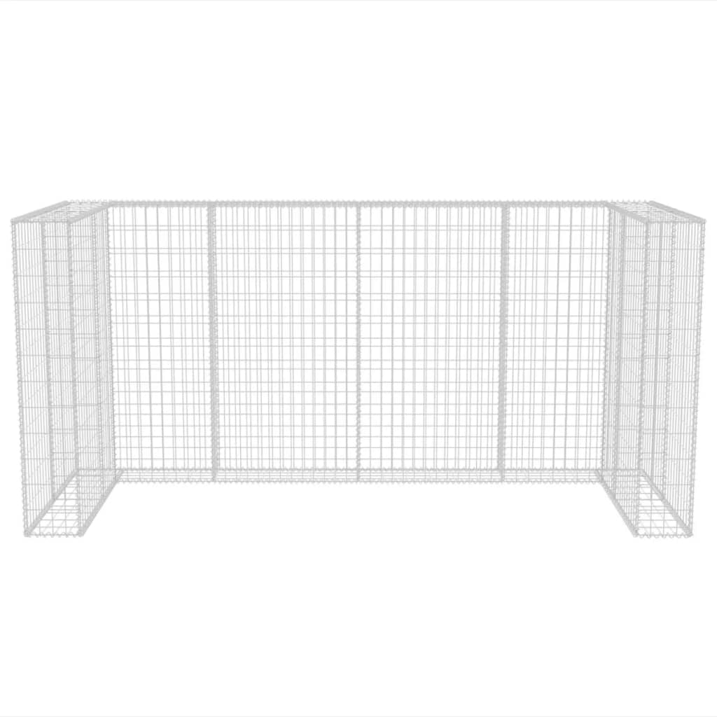 Gabionen-Mülltonnenverkleidung für 3 Tonnen Stahl 250x100x120cm