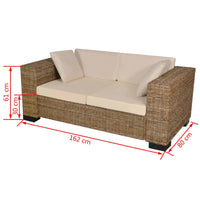 Thumbnail for 7-tlg. 2-Sitzer Sofa Set Echtes Rattan