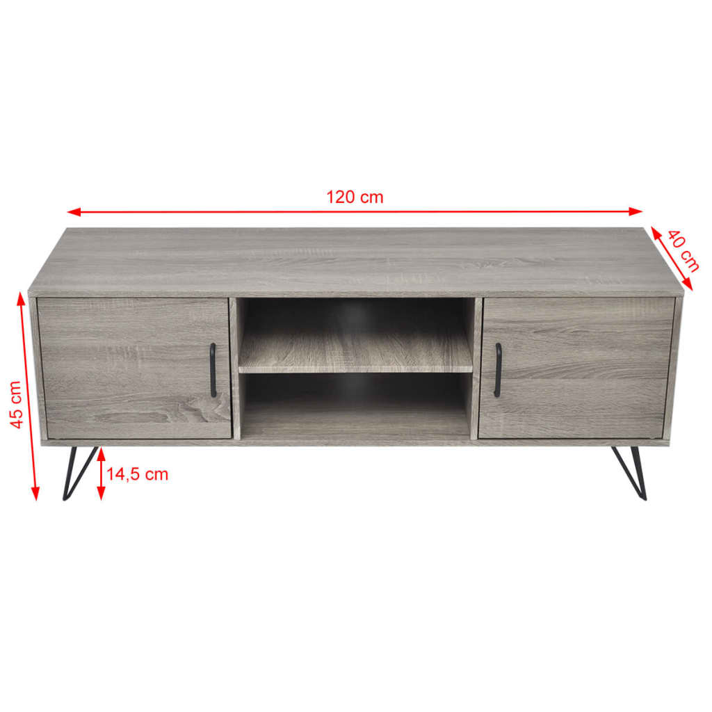 TV-Schrank 120x40x45 cm Grau