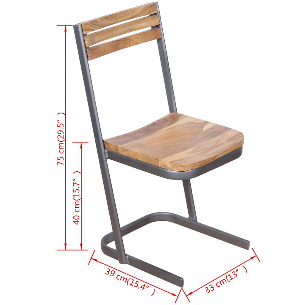 Esszimmerstühle 2 Stk. Massivholz Teak