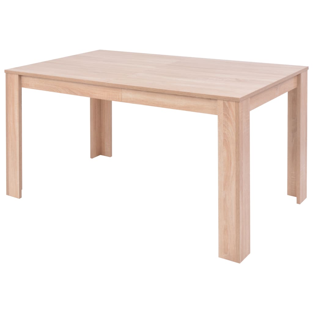 Esszimmertisch und Stühle 5-tlg. Kunstleder Eiche Cremeweiß