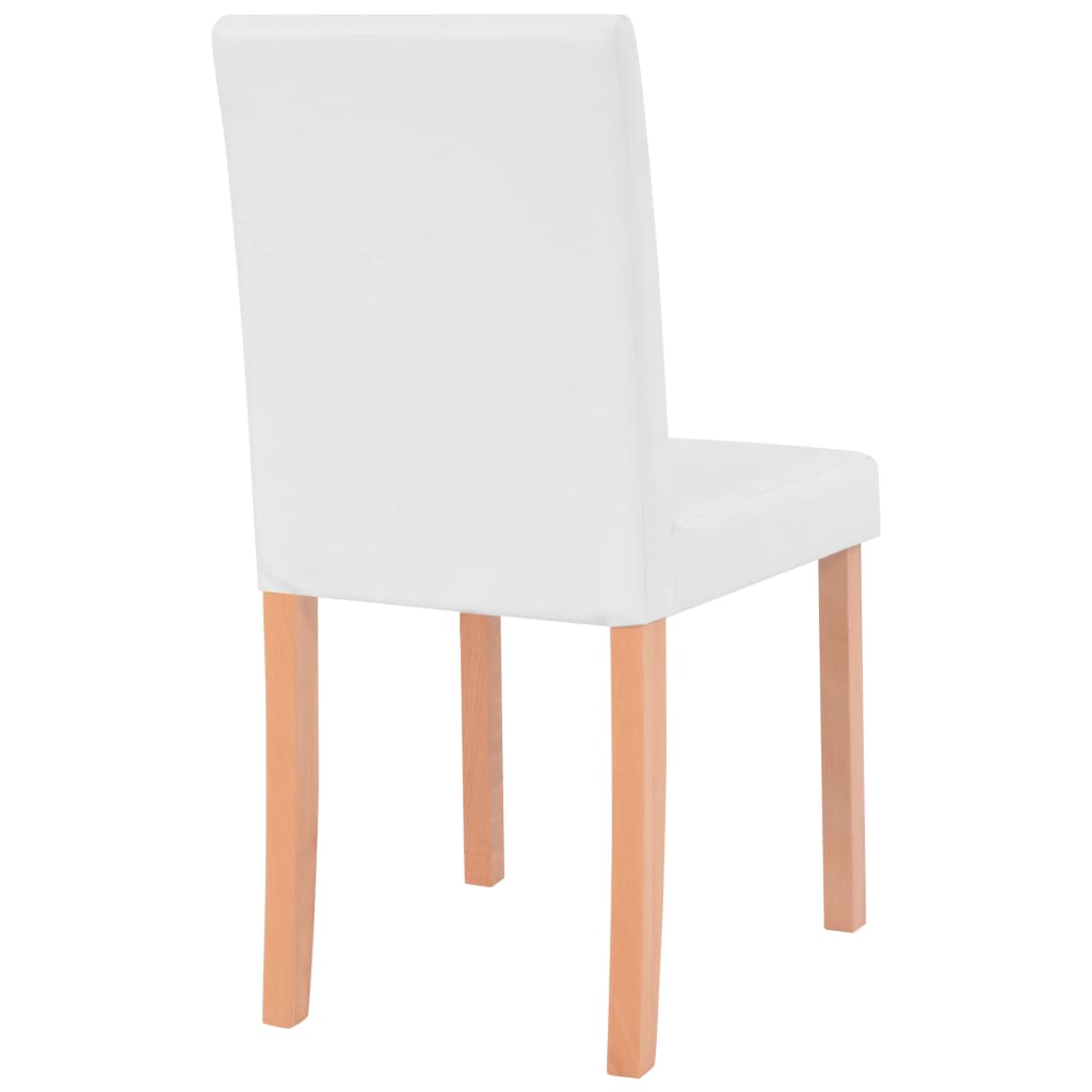 Esszimmertisch und Stühle 5-tlg. Kunstleder Eiche Cremeweiß