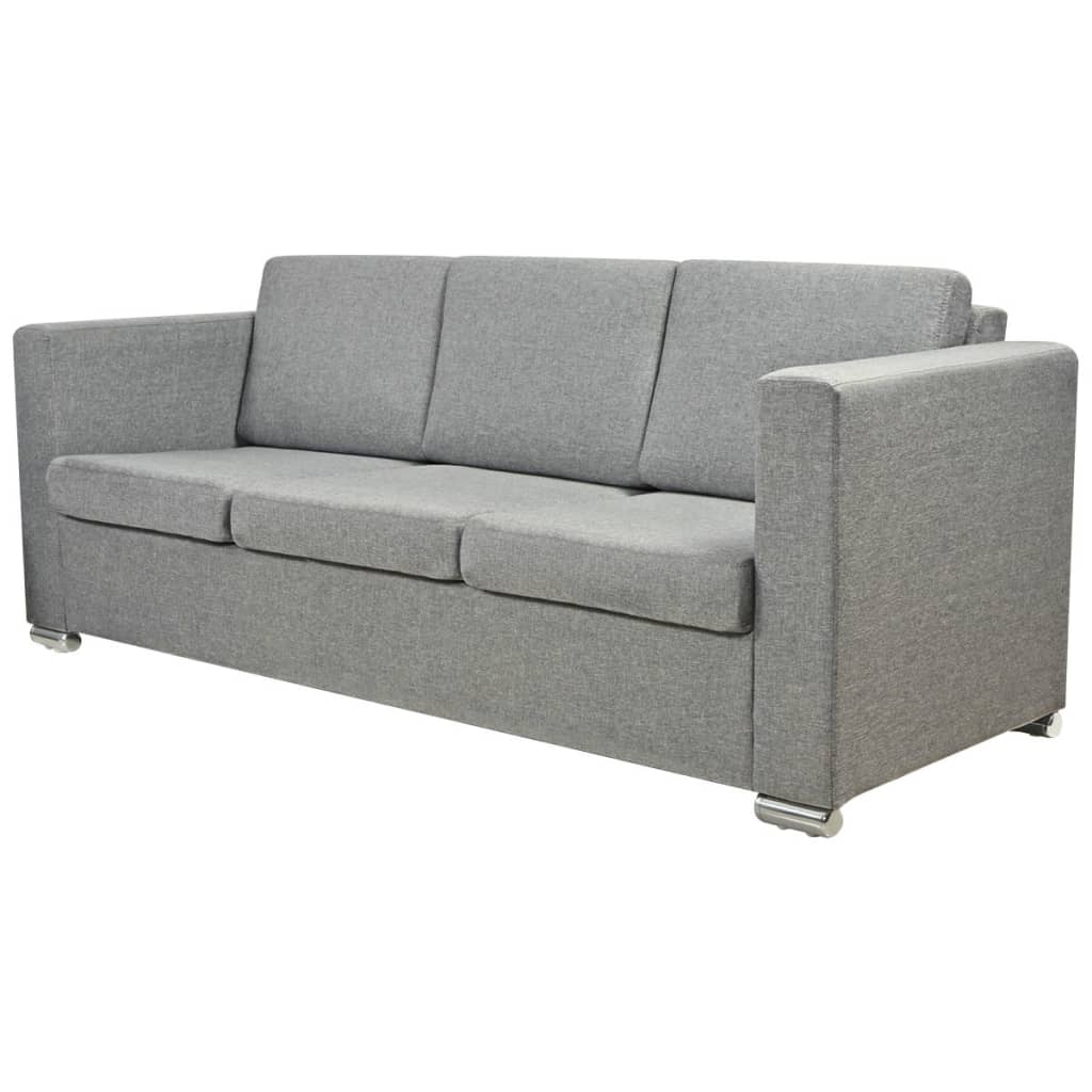 3-Sitzer Sofa Stoff Hellgrau
