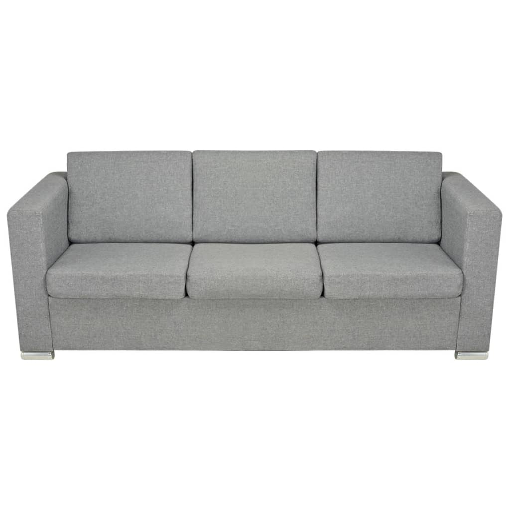 3-Sitzer Sofa Stoff Hellgrau