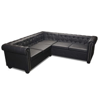 Thumbnail for Chesterfield Ecksofa 5-Sitzer Kunstleder Schwarz