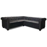 Thumbnail for Chesterfield Ecksofa 5-Sitzer Kunstleder Schwarz