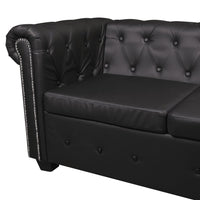 Thumbnail for Chesterfield Ecksofa 5-Sitzer Kunstleder Schwarz