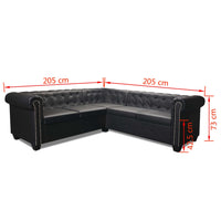 Thumbnail for Chesterfield Ecksofa 5-Sitzer Kunstleder Schwarz