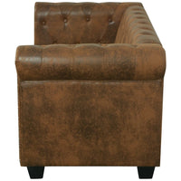 Thumbnail for Chesterfield-Sofa 2-Sitzer Kunstleder Braun