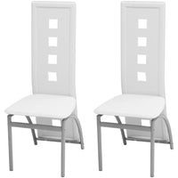 Thumbnail for Esszimmerstühle 2 Stk. Weiß Kunstleder