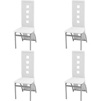 Thumbnail for Esszimmerstühle 4 Stk. Weiß Kunstleder