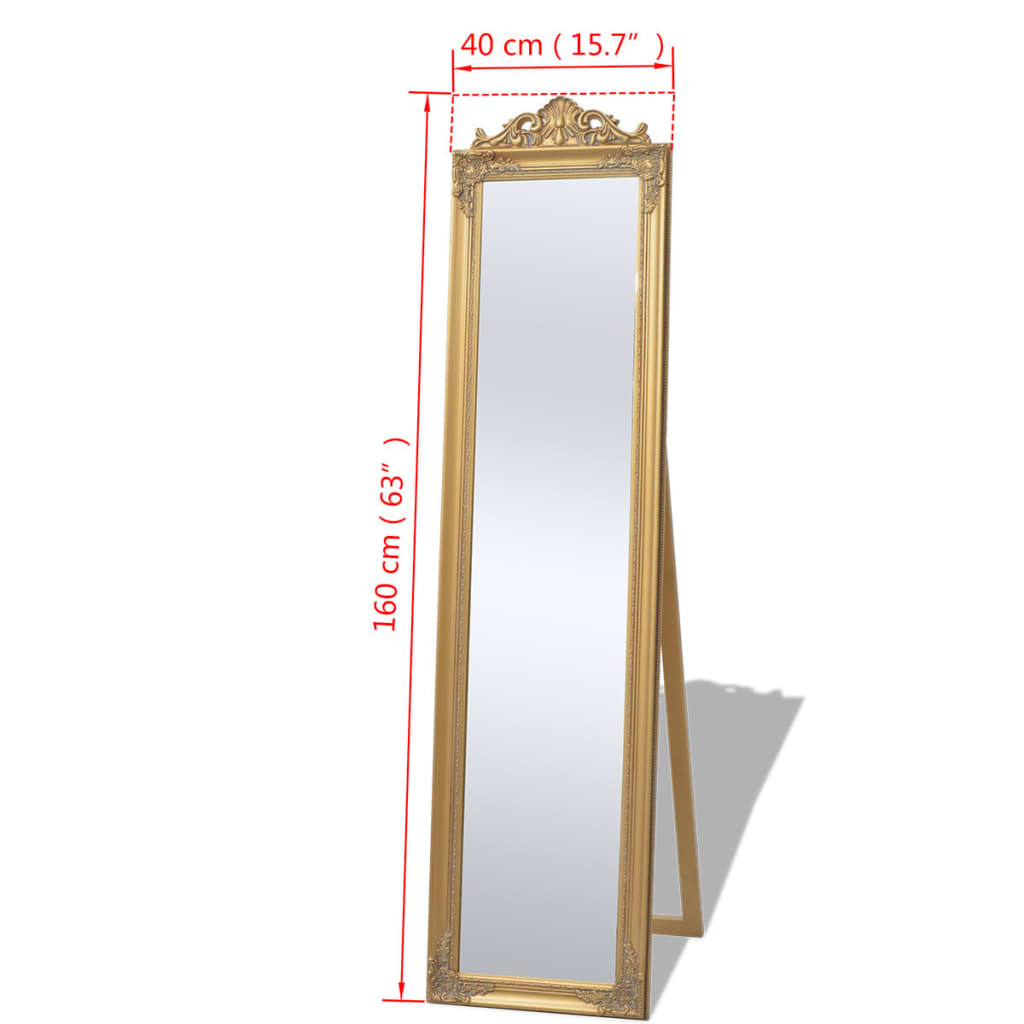 Standspiegel im Barock-Stil 160x40 cm Gold