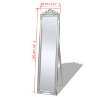 Thumbnail for Standspiegel im Barock-Stil 160x40 cm Silber
