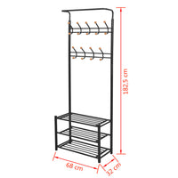 Thumbnail for Garderobe mit Schuhablage 68×32×182,5 cm Schwarz