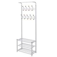 Thumbnail for Garderobe mit Schuhablage 68×32×182,5 cm Weiß