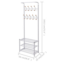 Thumbnail for Garderobe mit Schuhablage 68×32×182,5 cm Weiß
