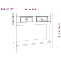 Thumbnail for Konsolentisch im Mexiko-Stil Kiefer Massiv Corona 90x34,5x73 cm