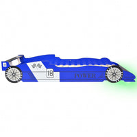 Thumbnail for Kinderbett mit LED im Rennwagen-Design 90 x 200 cm Blau
