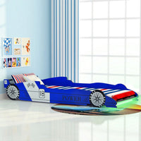 Thumbnail for Kinderbett mit LED im Rennwagen-Design 90 x 200 cm Blau