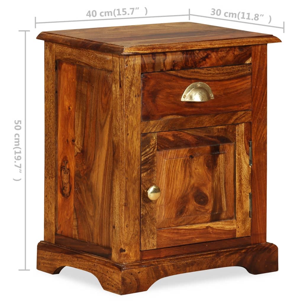 Nachttisch 40 x 30 x 50 cm Massivholz