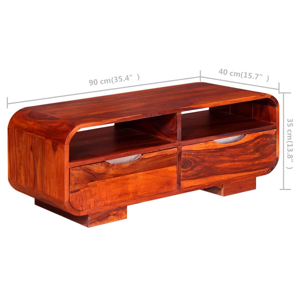 Couchtisch Massivholz 90 x 40 x 35 cm