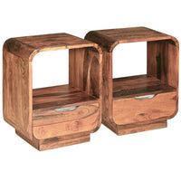 Thumbnail for Nachttisch mit Schublade 2 Stk. Massivholz 40x30x50 cm