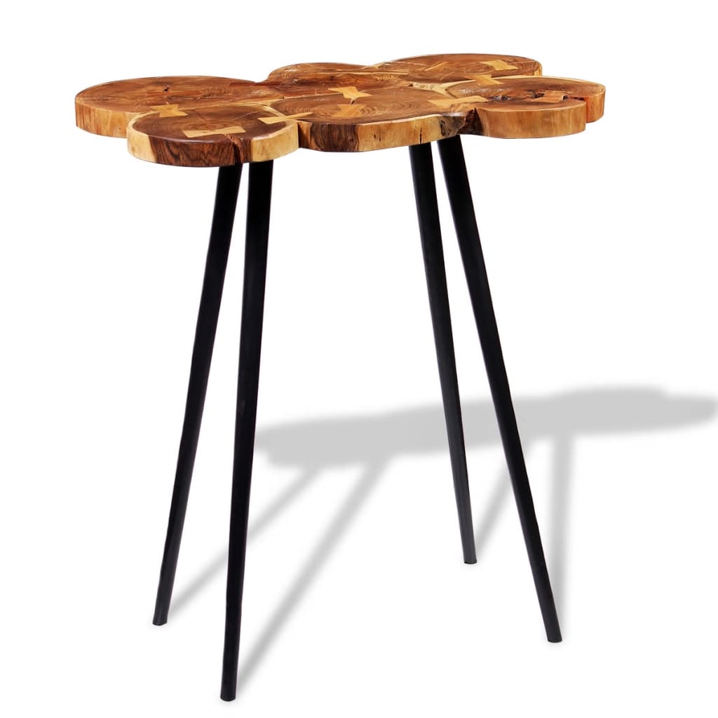 Stehtisch mit massiven Akazienholz-Scheiben 90 x 60 x 110 cm