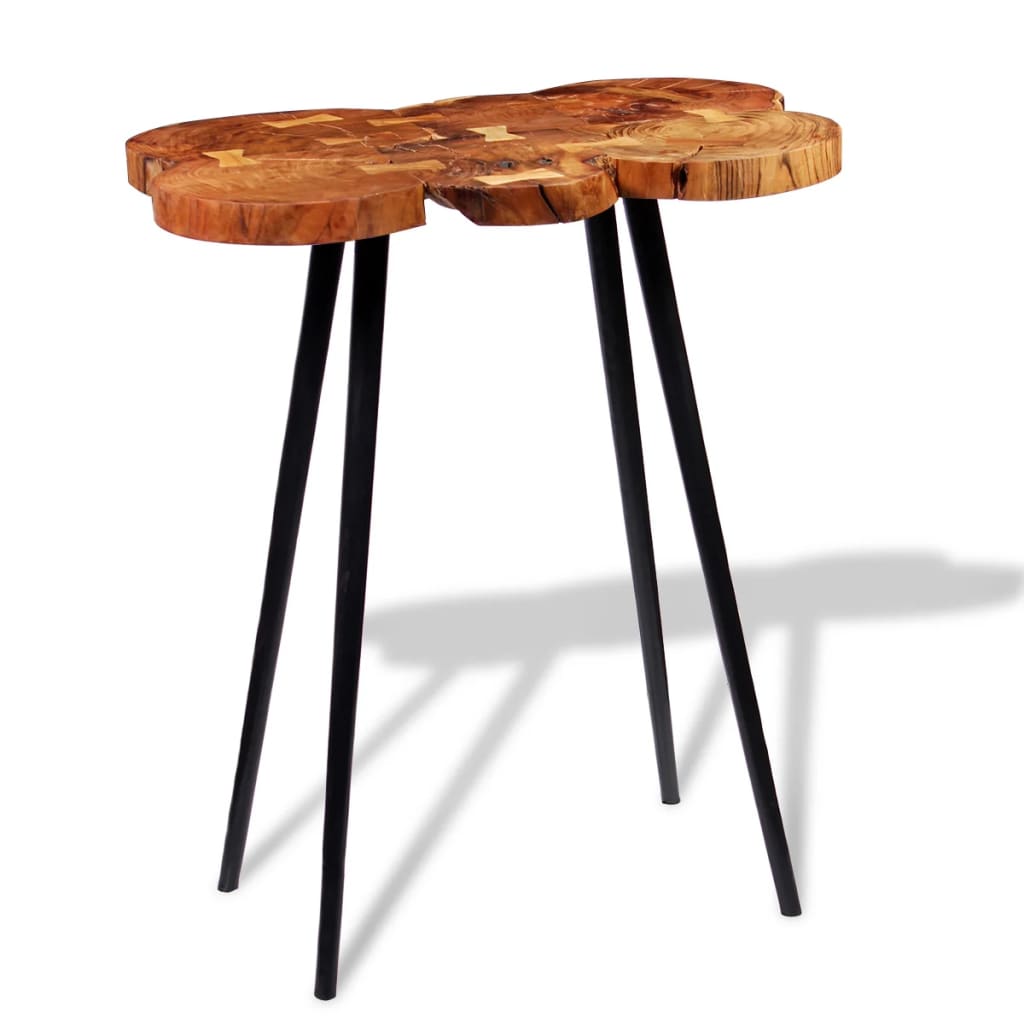 Stehtisch mit massiven Akazienholz-Scheiben 90 x 60 x 110 cm
