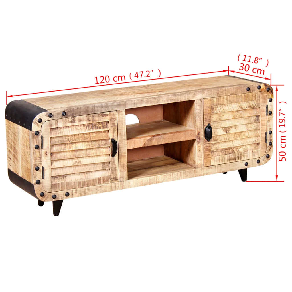 TV-Schrank Raues Mangoholz 120 x 30 x 50 cm