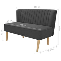 Thumbnail for Sofa Stoff 117 x 55,5 x 77 cm Dunkelgrau