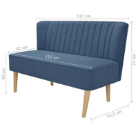 Thumbnail for Sofa Stoff 117 x 55,5 x 77 cm Blau