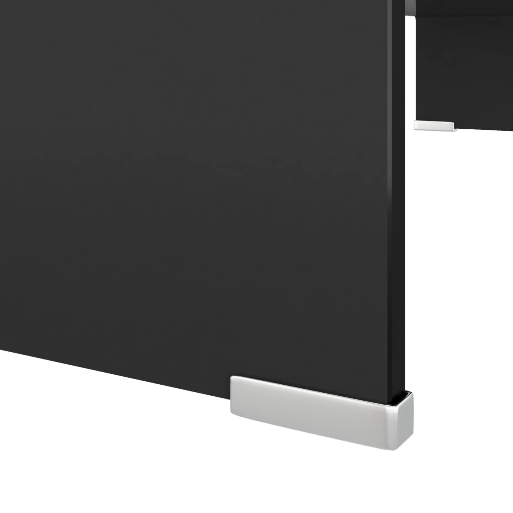 TV-Tisch/Bildschirmerhöhung Glas Schwarz 80x30x13 cm