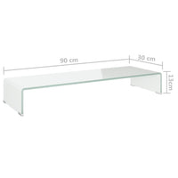 Thumbnail for TV-Tisch/Bildschirmerhöhung Glas Weiß 90x30x13 cm