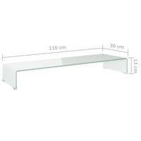 Thumbnail for TV-Tisch/Bildschirmerhöhung Glas Weiß 110 x 30 x 13 cm