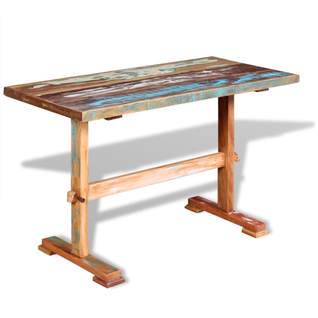 Esstisch mit Holz-Untergestell Altholz Massiv 120x58x78 cm